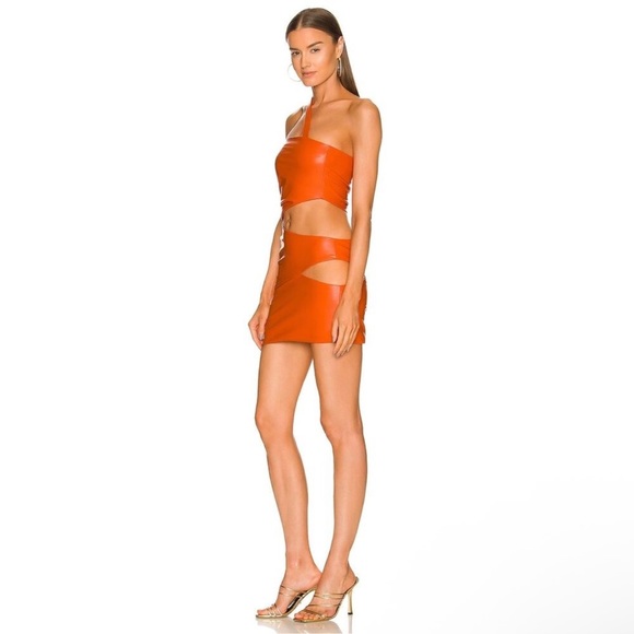NWT MICHAEL COSTELLO x REVOLVE Kolt Mini Dress in Orange Size M - Picture 1 of 7